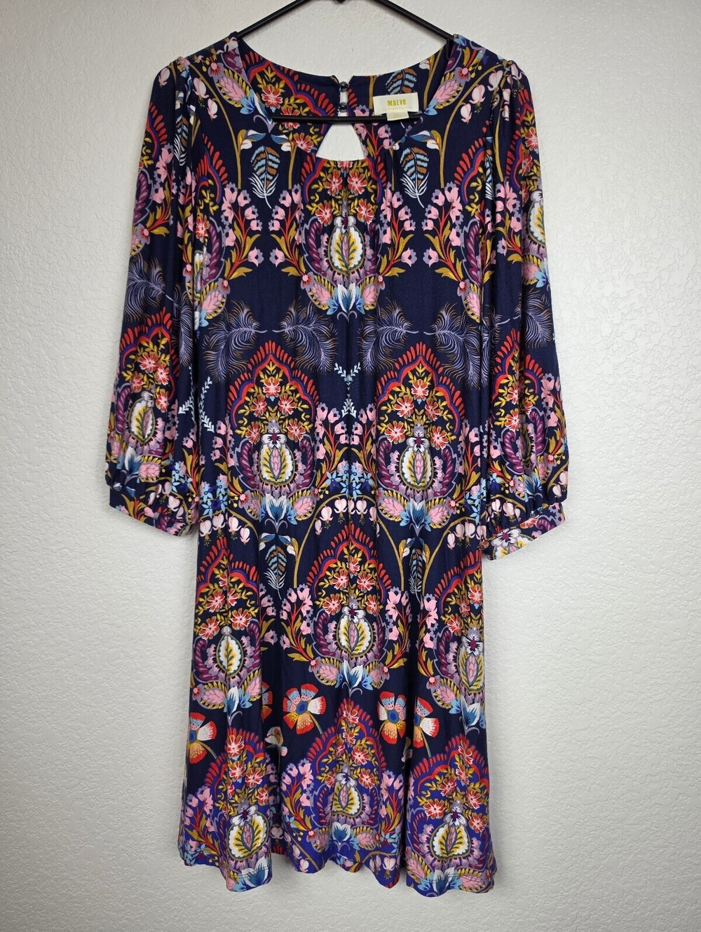 Anthropologie Maeve Floral Patterned Dress with Keyhole Back